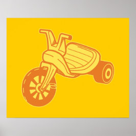 Trecykelgrafik för orange poster