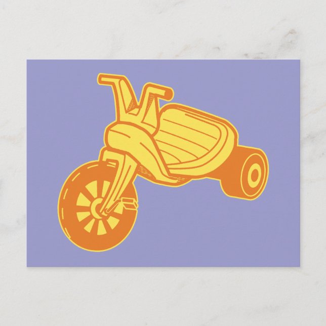 Trecykelgrafik för orange vykort (Framsida)