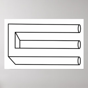 Tredelat Blivet Coola Geeky Teckning Poster