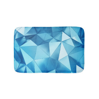 Tredimensionell geometri, metall blå bakgrund badrumsmatta