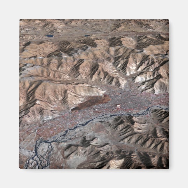 Tredimensionell vy av landskapet magnet (Framsidan)