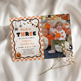 Tredje Boo-dagen Halloween födelsedagsinbjudan Fot Inbjudningar