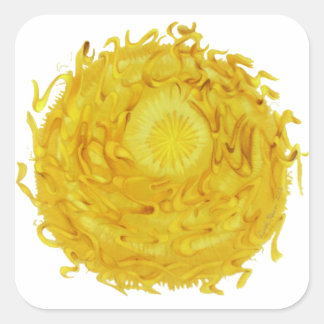 Tredje Chakra Healing Art #3 Fyrkantigt Klistermärke