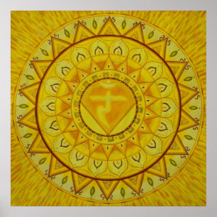 Tredje Chakra Mandalaaffisch Poster