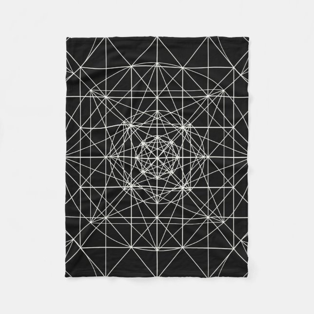Tredje dimensionella/Crystal tempelheliggeometri Fleecefilt (Framsidan)