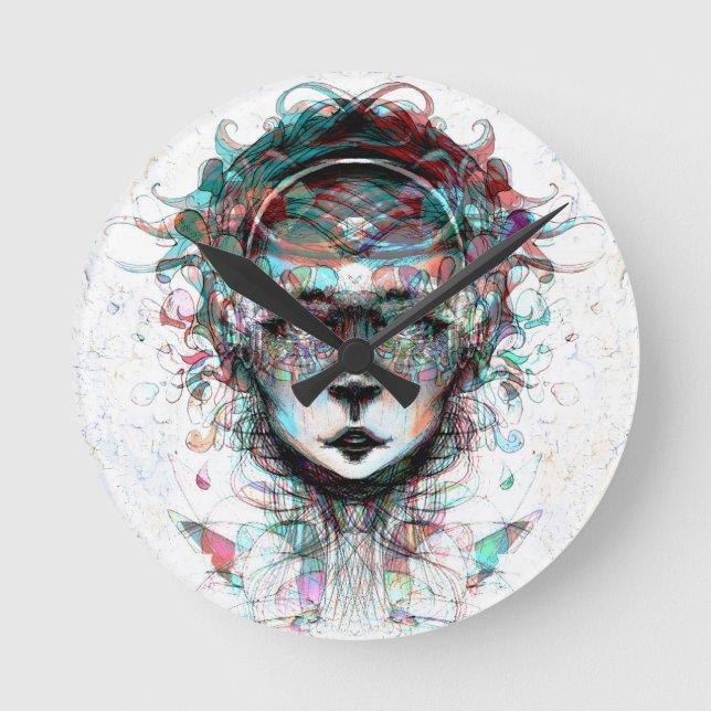 Tredje dimensionslåset rund klocka (Framsida)