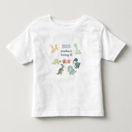 Tredje födelsedag Söt dinosaurie akvarell  T Shirt
