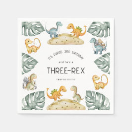 Tredje födelsedag trerex Party Pappersservett