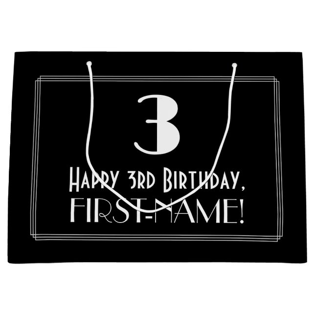 Tredje födelsedagen: Art Deco Inspired Stil "3", N (Framsidan)