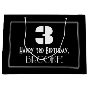 Tredje födelsedagen ~ Art Deco Inspired Titta "3" 