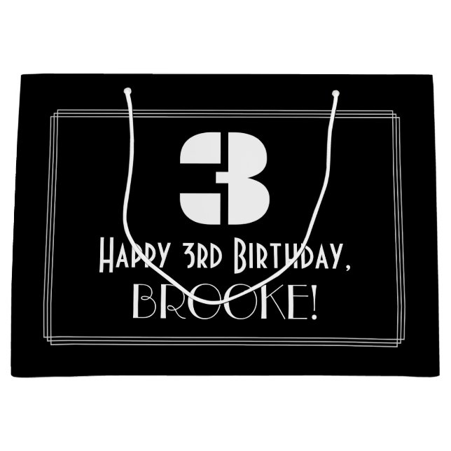 Tredje födelsedagen ~ Art Deco Inspired Titta "3"  (Framsidan)