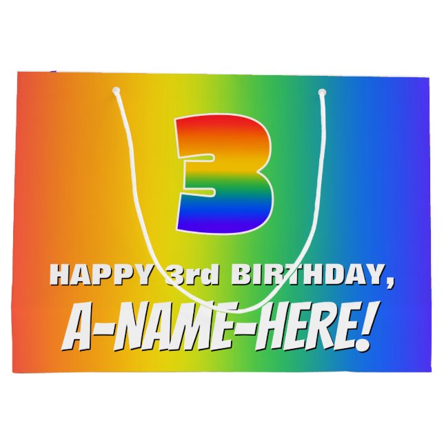 Tredje födelsedagen: Färgfull, Roligt Rainbow Möns (Baksidan)