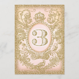 Tredje födelsedagen Gång på en tidprinsessa Inbjudningar
