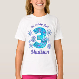 Tredje födelsedagen i snö, fryst sjöfart t shirt