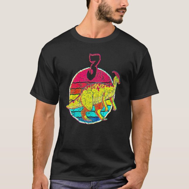 Tredje födelsedagen: Parasaurolophus I Familjespli T Shirt (Framsida)