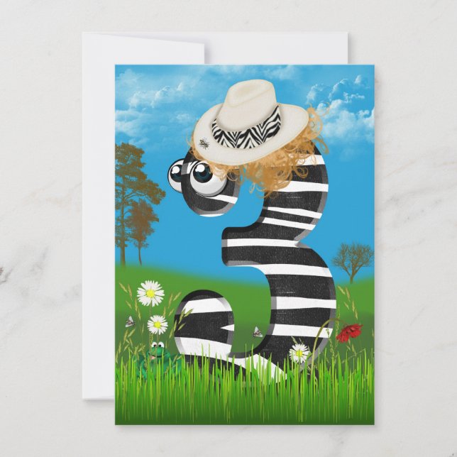 Tredje födelsedagen Party Inbjudan (Framsida)