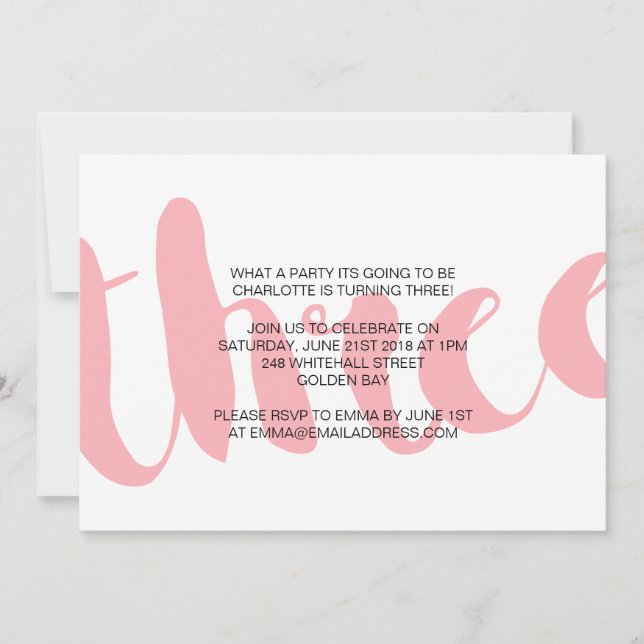 Tredje Födelsedagsfest inbjudan (Framsida)