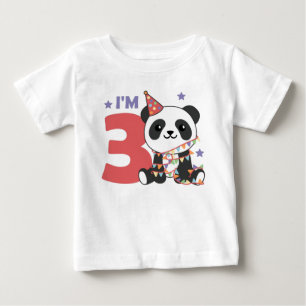 Tredje födelsedagspanda för barn 3 år Baby T- S T Shirt