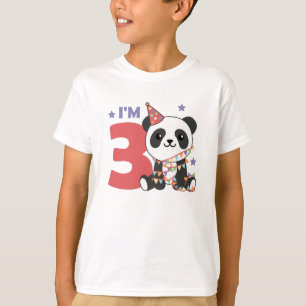 Tredje födelsedagspanda för barn 3 år T- Shirt T