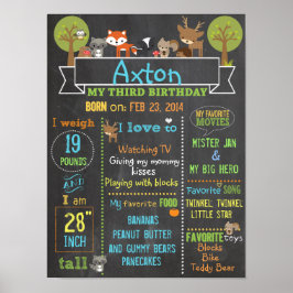 Tredje födelsedagstecknet för Woodland Party poste Poster