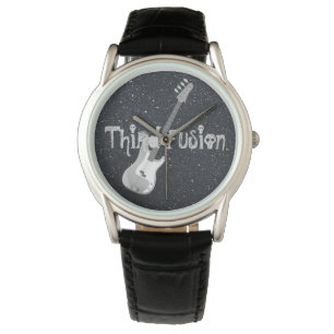 Tredje fusionelbassvart armbandsur