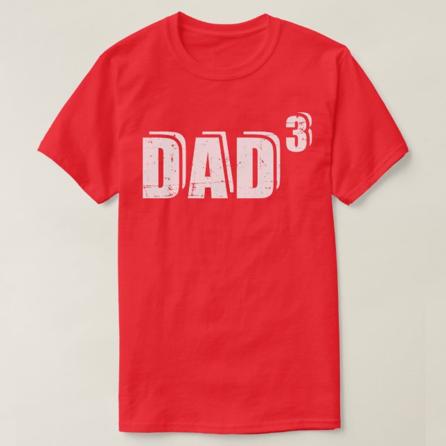 Tredje gången Pappa far för tre barn baby tillkänn T Shirt (Design framsida)