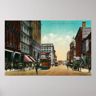 Tredje gatan i Portland, Oregon Poster