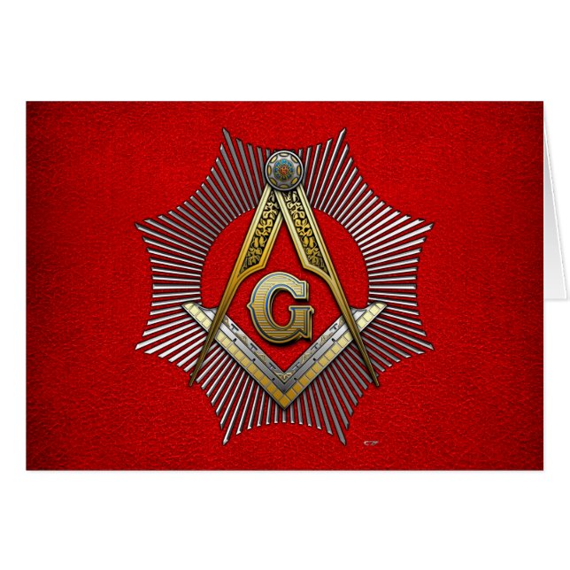 Tredje graden: Master Mason Hälsningskort (Framsidan Horizontal)