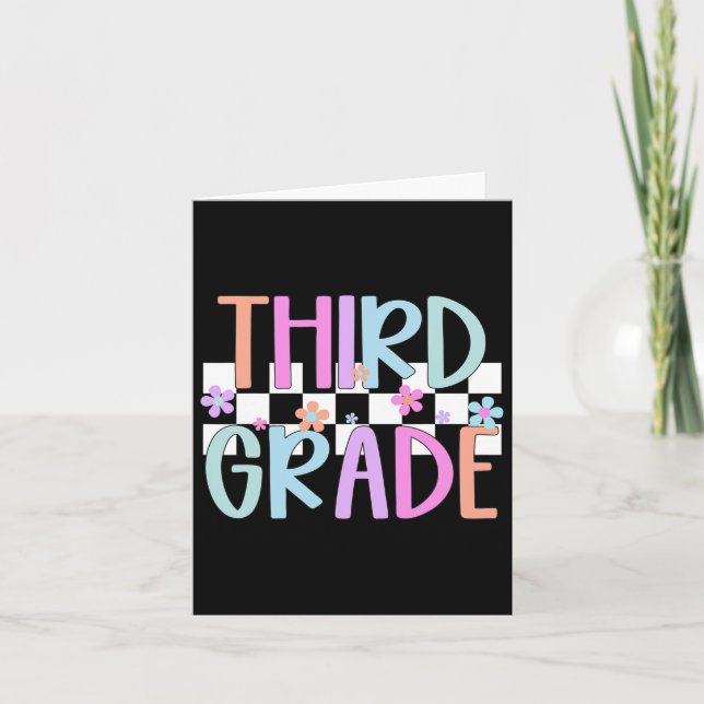 Tredje Klass Back to school-Blommigt-Teache vid tr Kort (Framsida)