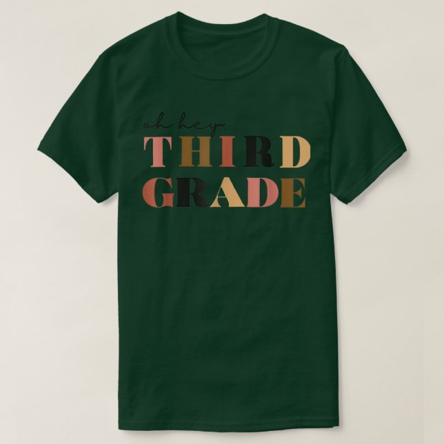 Tredje Klass Back to school Lärare T-Shirt (Design framsida)