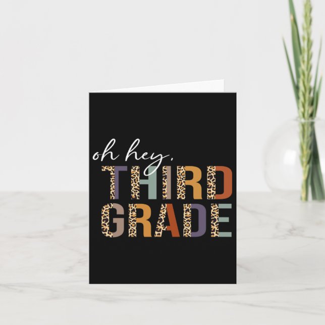 Tredje Klass Back to school Leopard-utskriften Kort (Framsida)