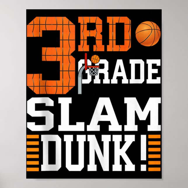 Tredje Klass-barndagen i Slam dunk Baske Poster (Framsidan)