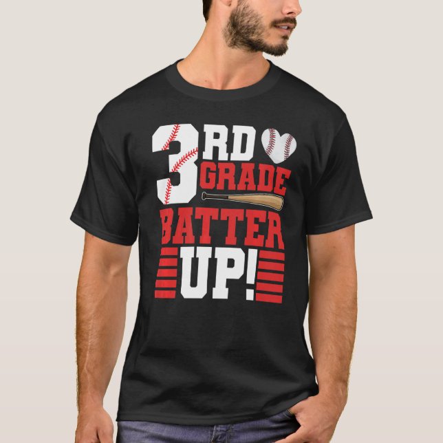 Tredje Klass-batchen Baseball Back to school tredj T Shirt (Framsida)