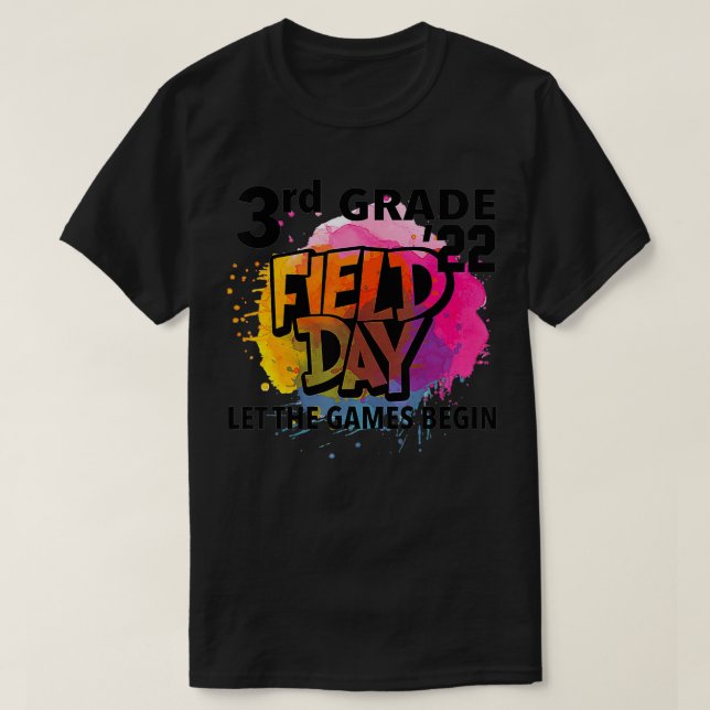 Tredje Klass-Fält-dagen 2022: Låt spelen börja med T Shirt (Design framsida)