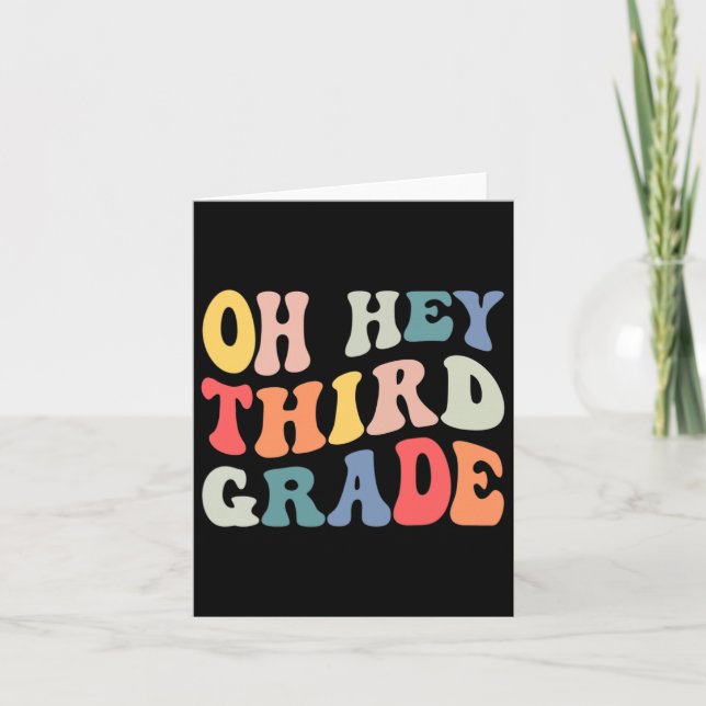 Tredje Klass Groovy Roligt Back to school Teach Kort (Framsida)