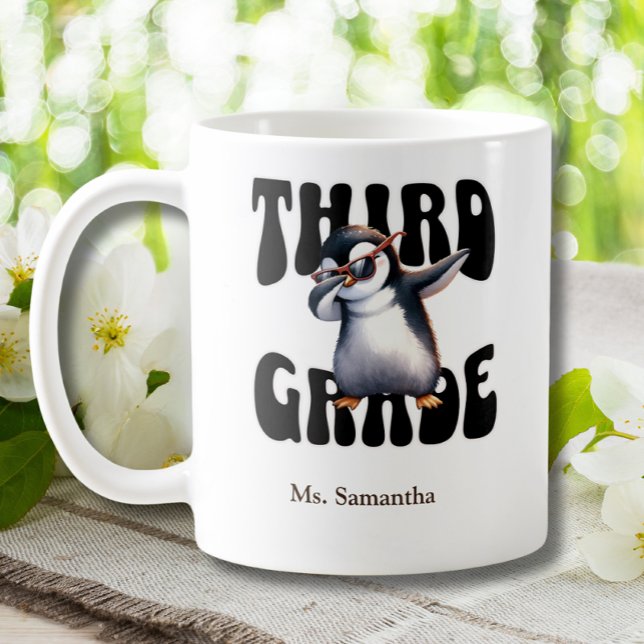 Tredje Klass grundarläraren Dabbing Penguin Kaffemugg (Skapare uppladdad)