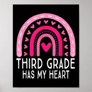 Tredje Klass har min Valentines day-hjärtan Poster