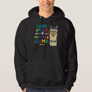 Tredje Klass: ingen prob Llama 3:e första skoldage Hoodie