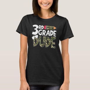 Tredje klass kille Kamouflage tryck Tillbaka till  T Shirt