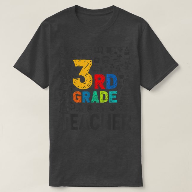Tredje Klass Lärare Back to school Graphic 3rd Gra T Shirt (Design framsida)