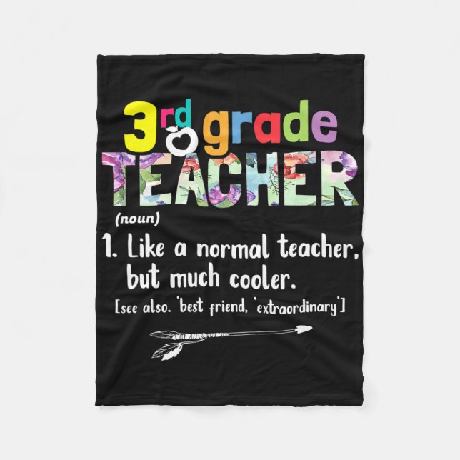 Tredje Klass-läraren Back to school Gift 3:e Klass Fleecefilt (Framsidan)