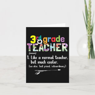 Tredje Klass-läraren Back to school Gift 3:e Klass Kort