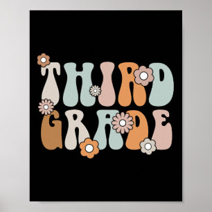 Tredje Klass-läraren Boho Flower Back to school Poster