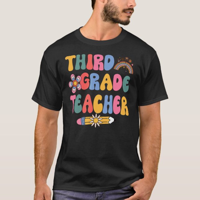 Tredje Klass-läraren Groovy Tredje Klass T Shirt (Framsida)