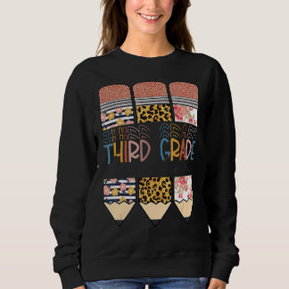Tredje Klass-läraren Leopard Pencil Back to school T Shirt