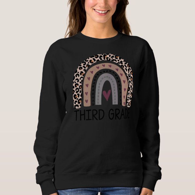 Tredje Klass-läraren Leopard Rainbow 3rd Klass Tea T Shirt (Framsida)