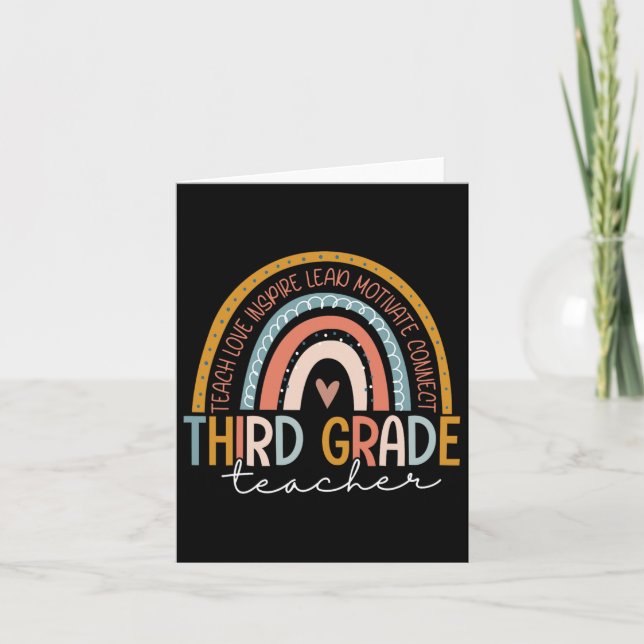 Tredje Klass-läraren Teach Kärlek Inspire Boho Rai Kort (Framsida)