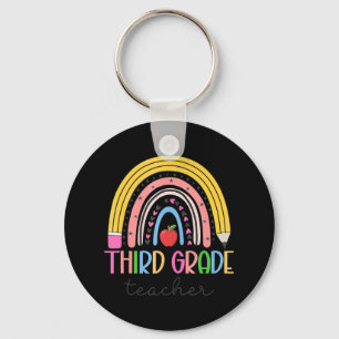 Tredje Klass-läraren Teach Kärlek Inspire Rainbow Nyckelring