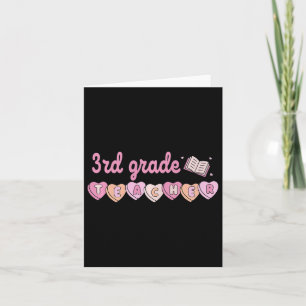 Tredje Klass-läraren Valentines day Retro School L Kort