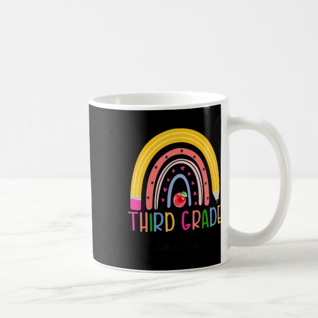Tredje Klass-lärarregeraren Rainbow Teacher Back t Kaffemugg (Höger)